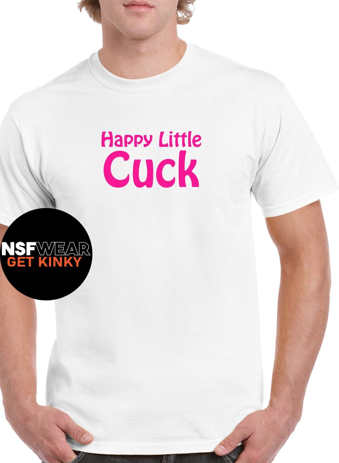 Happy Little Cuck T-shirt Tanktop Cami or Apron BDSM Hotwife photo