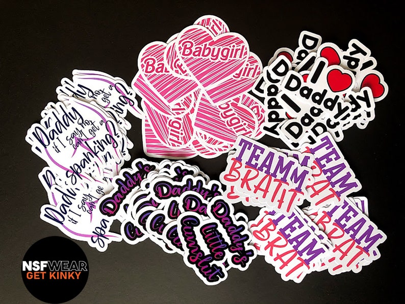 Babygirl 5 Glossy Sticker Pack  DDLG BDSM Daddy DDBG Little 5 pack one of each