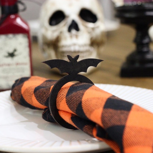 Bat Napkin Rings, Halloween Decor, Halloween Table Decor, Halloween Party Decor, Custom Napkin Holder