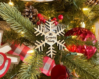 Personalized Wooden Snowflake Ornaments "3 pack"