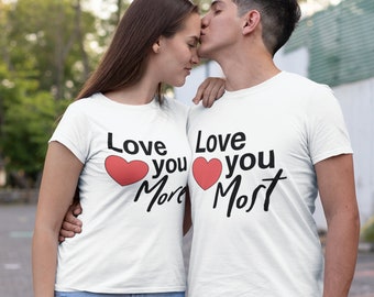 Love you most and love you more 2 png designs hot seller valentines couples matching png tshirt files love png