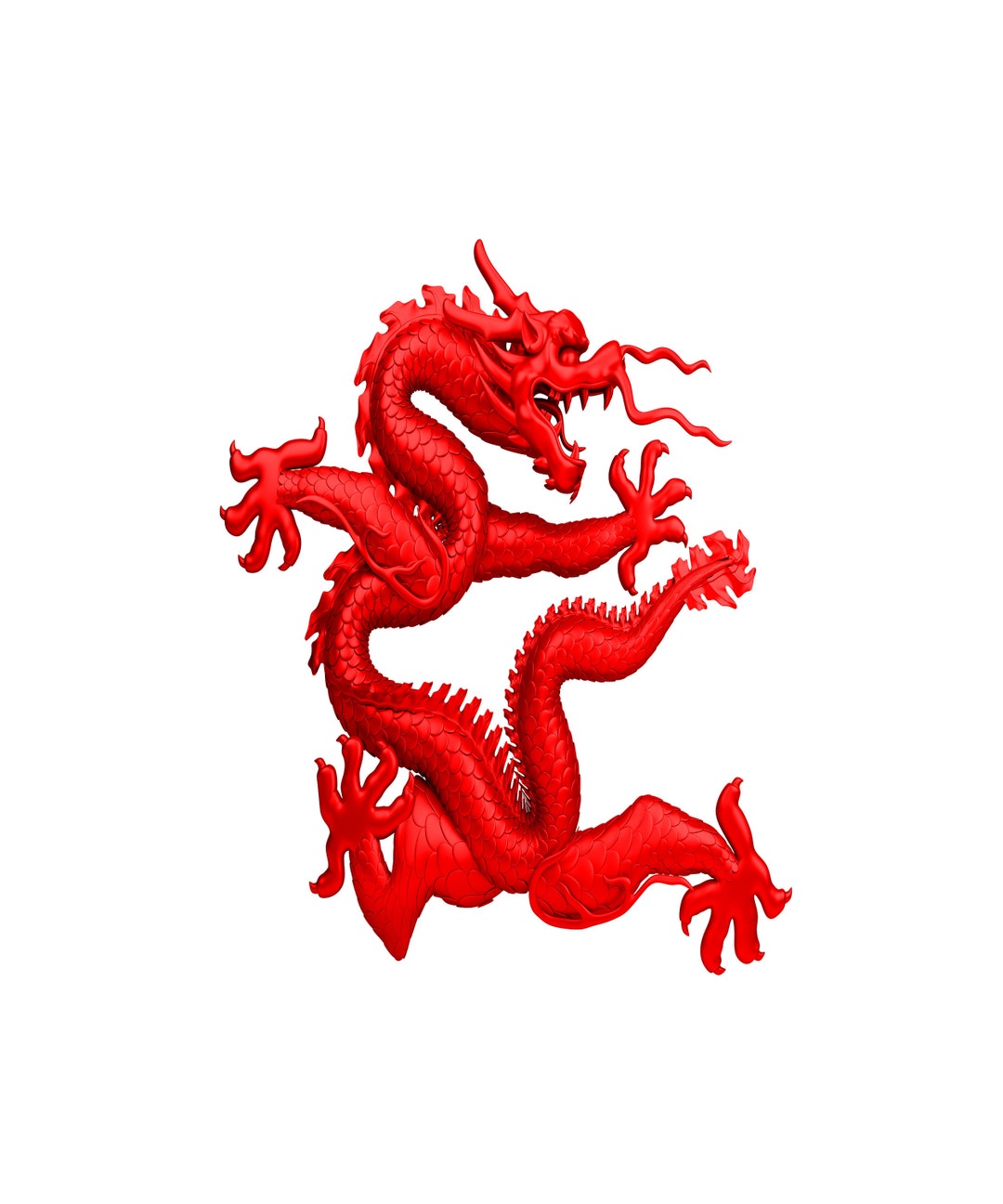 Chinese Red Dragon Png - Etsy