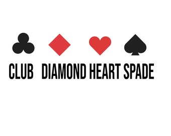 Club heart diamond spade individual icons playing cards svg