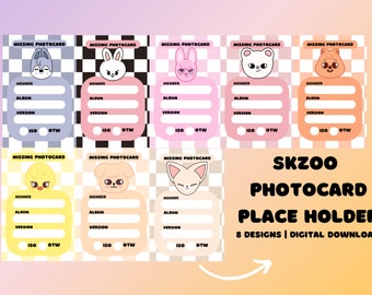 DIGITAL NEDLADDNING | SKZOO Fotokortsplatshållare/Pärmfyllnad | Kpop Collection Supplies