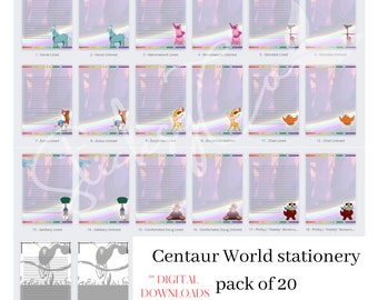 20 Centaur World-brevpapperssidor, nedladdningsbara och utskrivbara sidor.