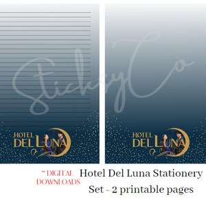 Hotel Del Luna Printable Stationery, Printable Downloadable Pages.