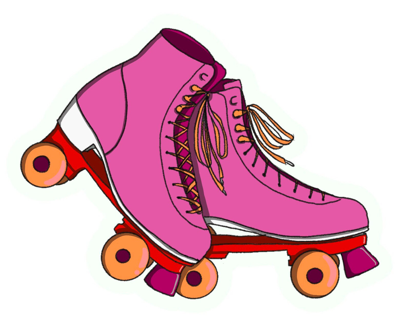 80's roller skates clipart