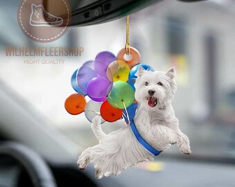 Dog Terrier Rear View Mirror Charm Puppy Dog Car Chim