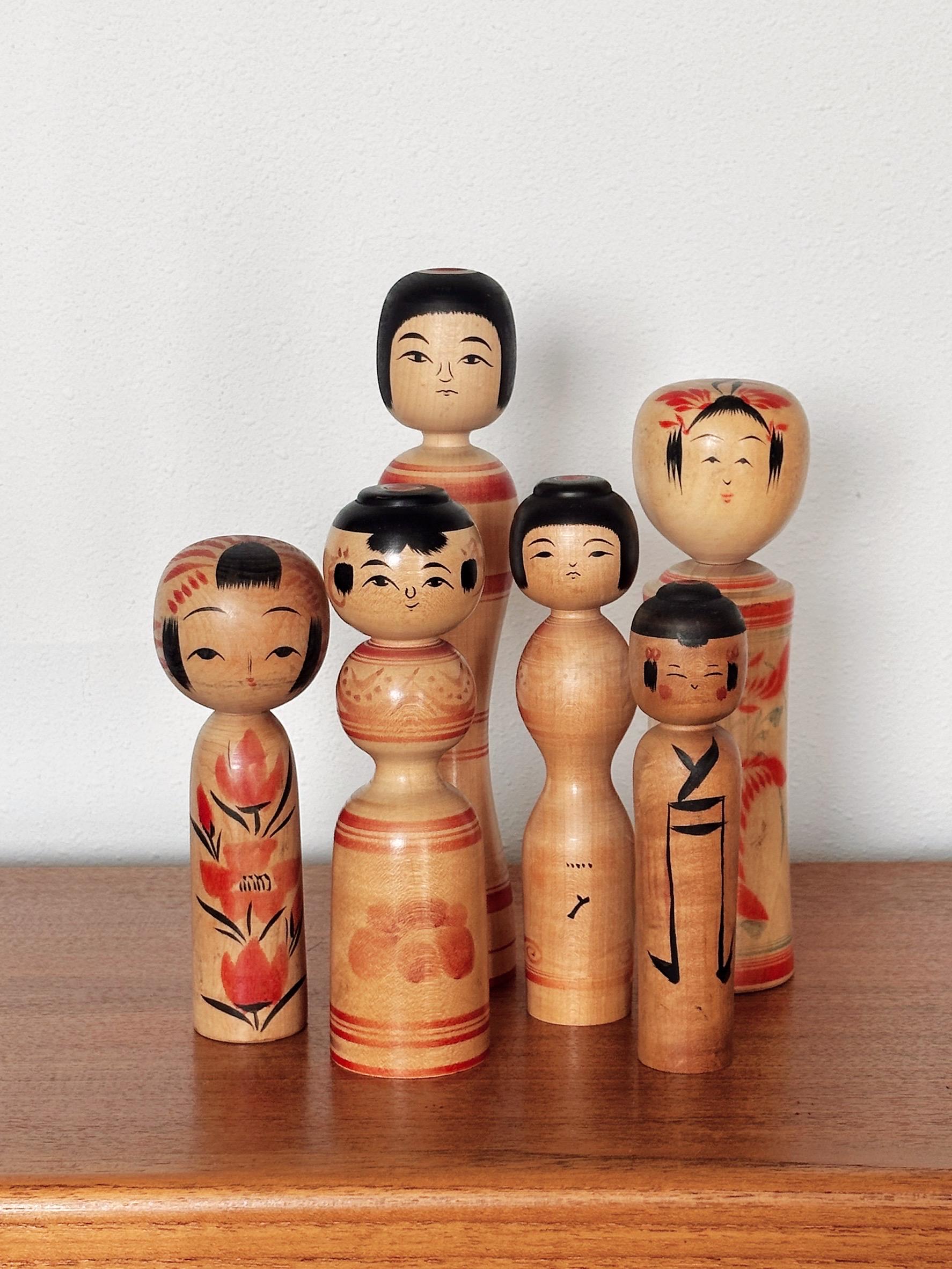 Antique Kokeshi dolls Fine condition Japanese vintage Sold individually folk art