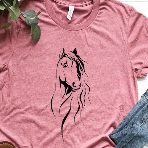 Floral Horse Tee Shirt Etsy