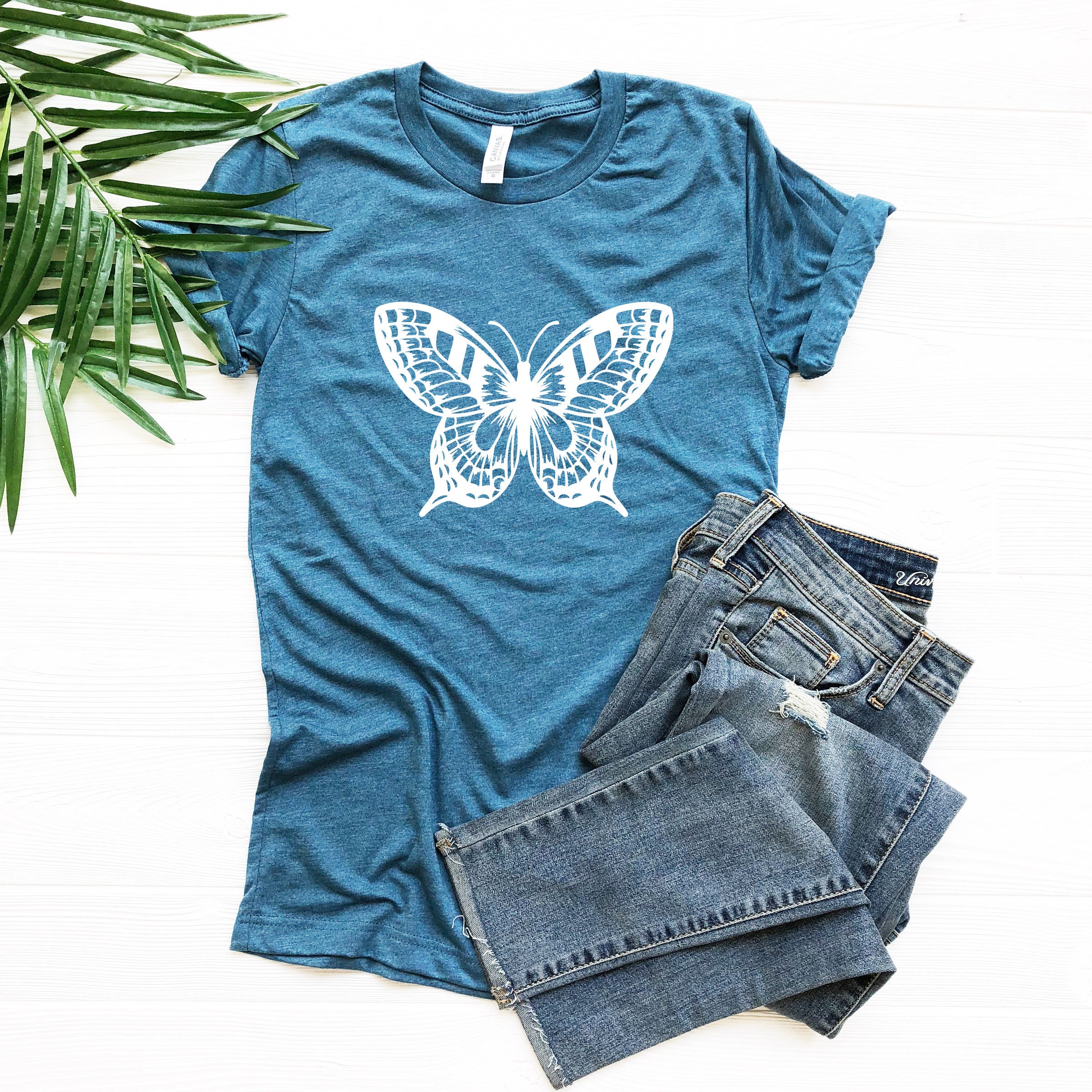 Butterfly Shirt Monarch Butterfly T-Shirt Butterfly Pocket | Etsy
