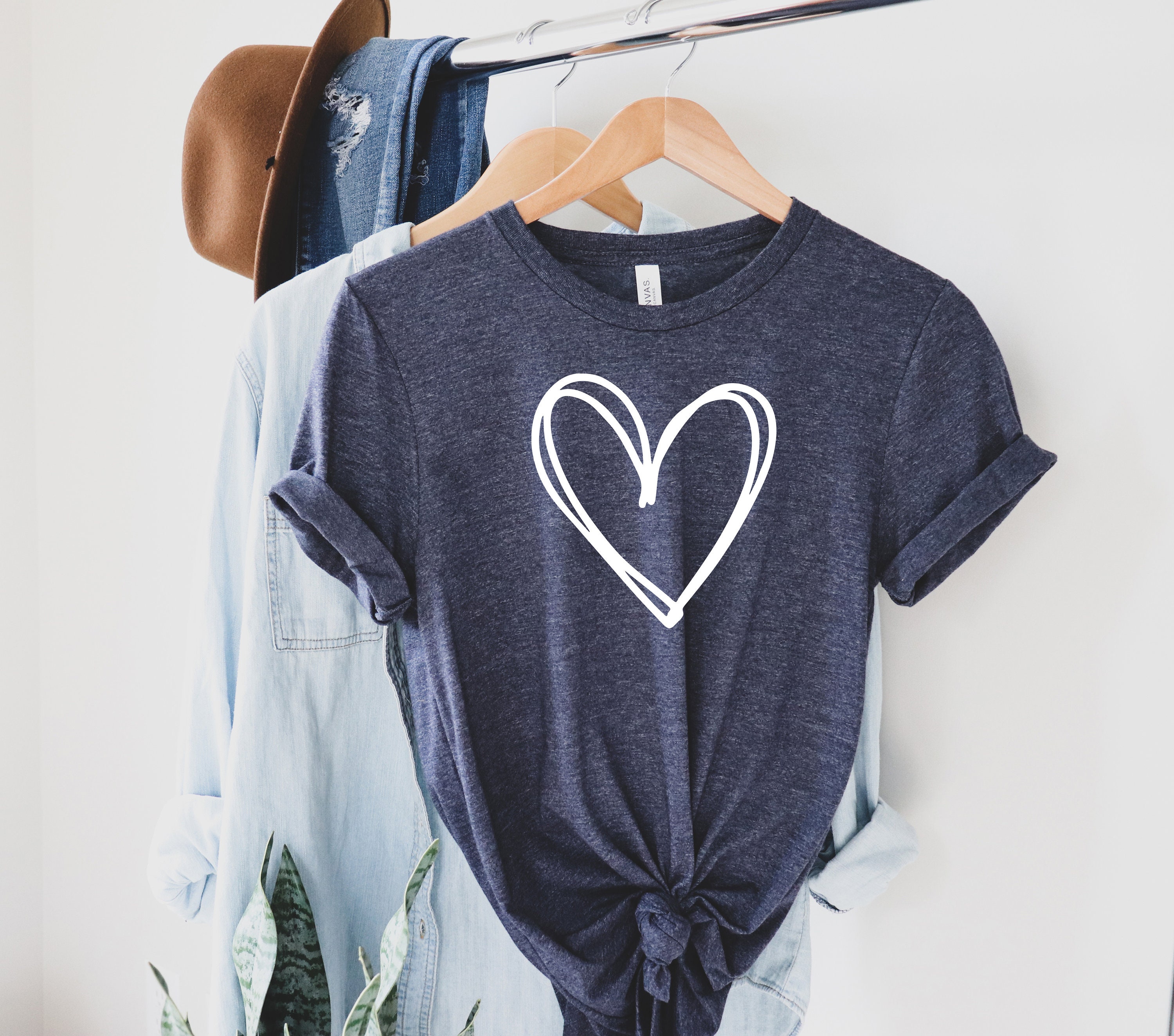 Discover Heart Shirt, Valentines Day Gift, Hand Drawn Heart T-Shirt