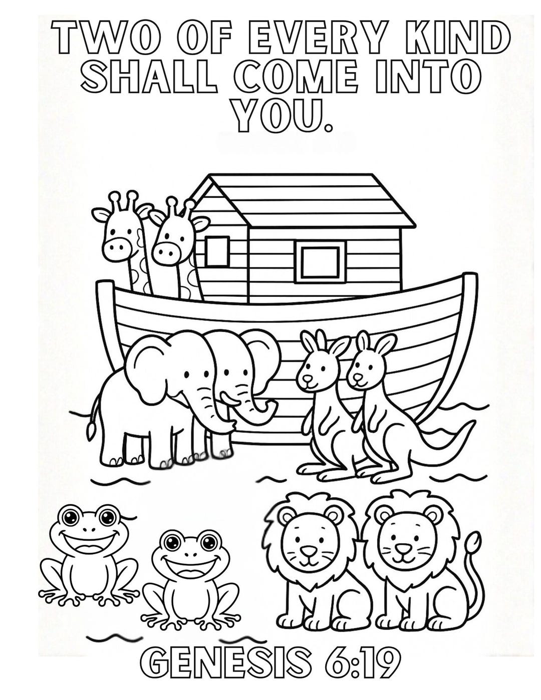 Noah's Ark Coloring Page WITH Short Story | Bible Stories Printable ...