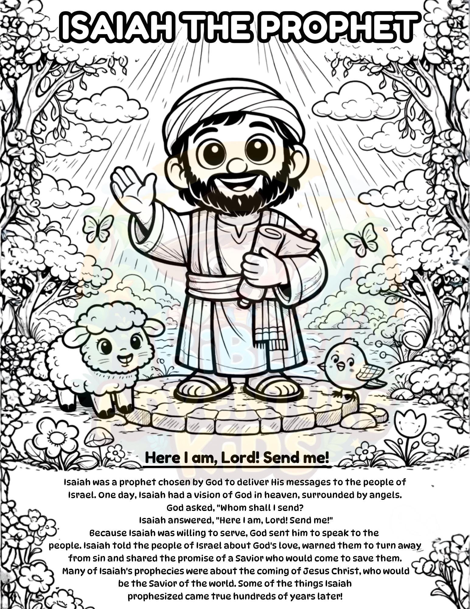 Isaiah the Prophet Bible Coloring Page for Kids | Christian Coloring