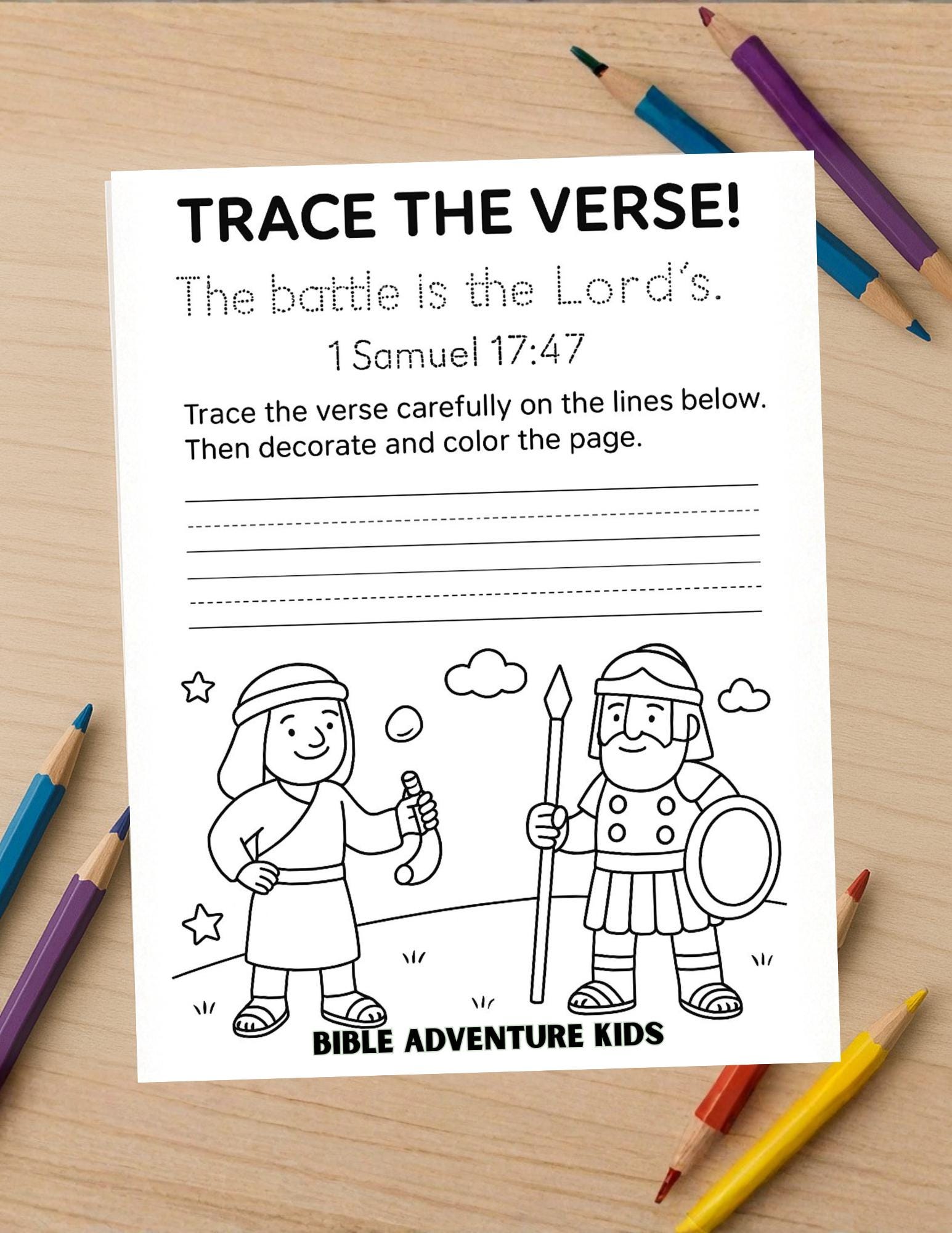 David and Goliath Bible Activity Pack | Kids Printable Bible Lesson ...