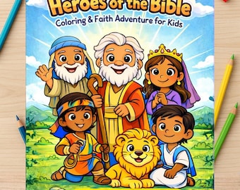 Heroes of the Bible Coloring Book for Kids | Christian Bible Coloring Pages | Sunday School Printable |