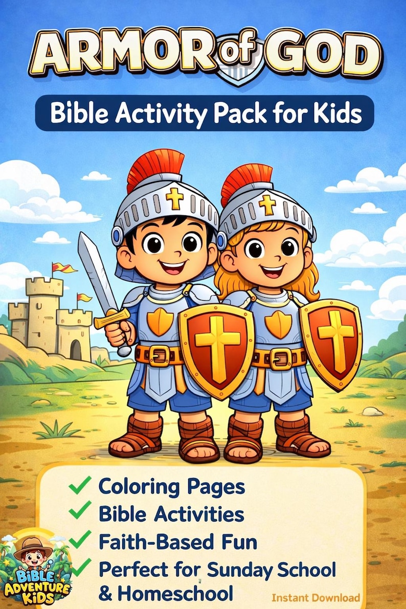 Armor of God Activity for Kids Printable | Bible Coloring Pages ...