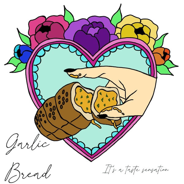 Garlic bread print