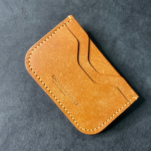 Pueblo card holder minimalist 3 pocket wallet Italian leather