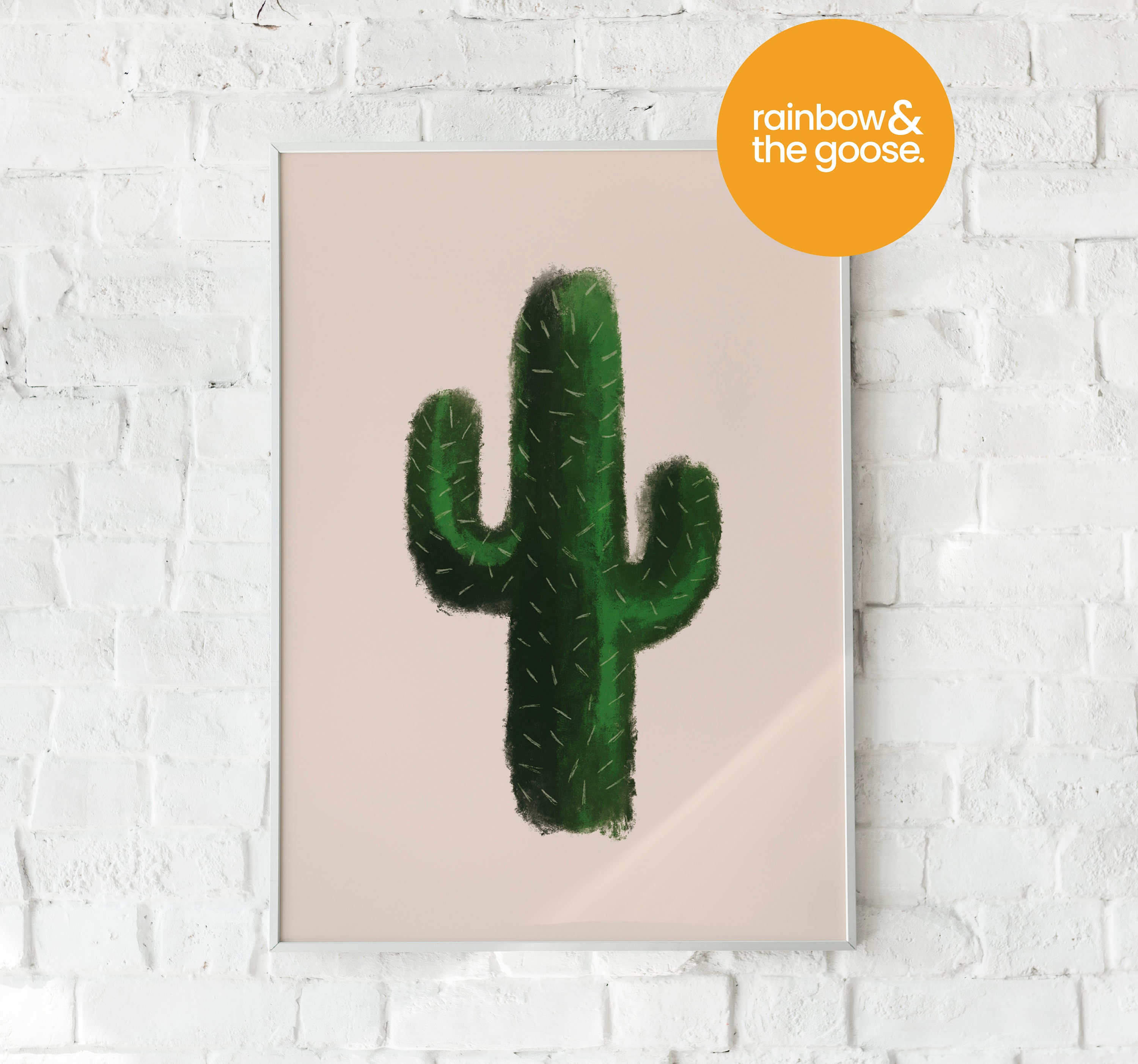 Cactus wall art print Etsy