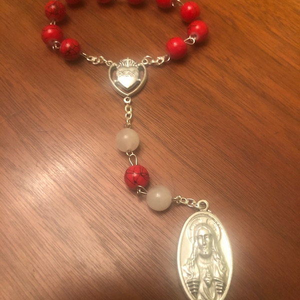 Sacred Heart of Jesus Chaplet, 10 bead prayer rosary.