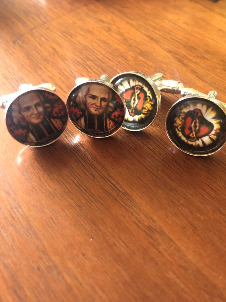 custom personalised Saints Cuff links Priest cuff links