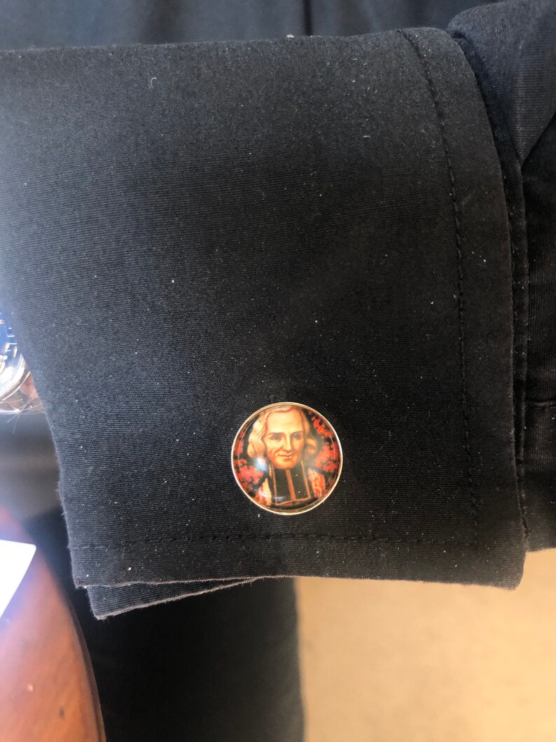 custom personalised Saints Cuff links Priest cuff links
