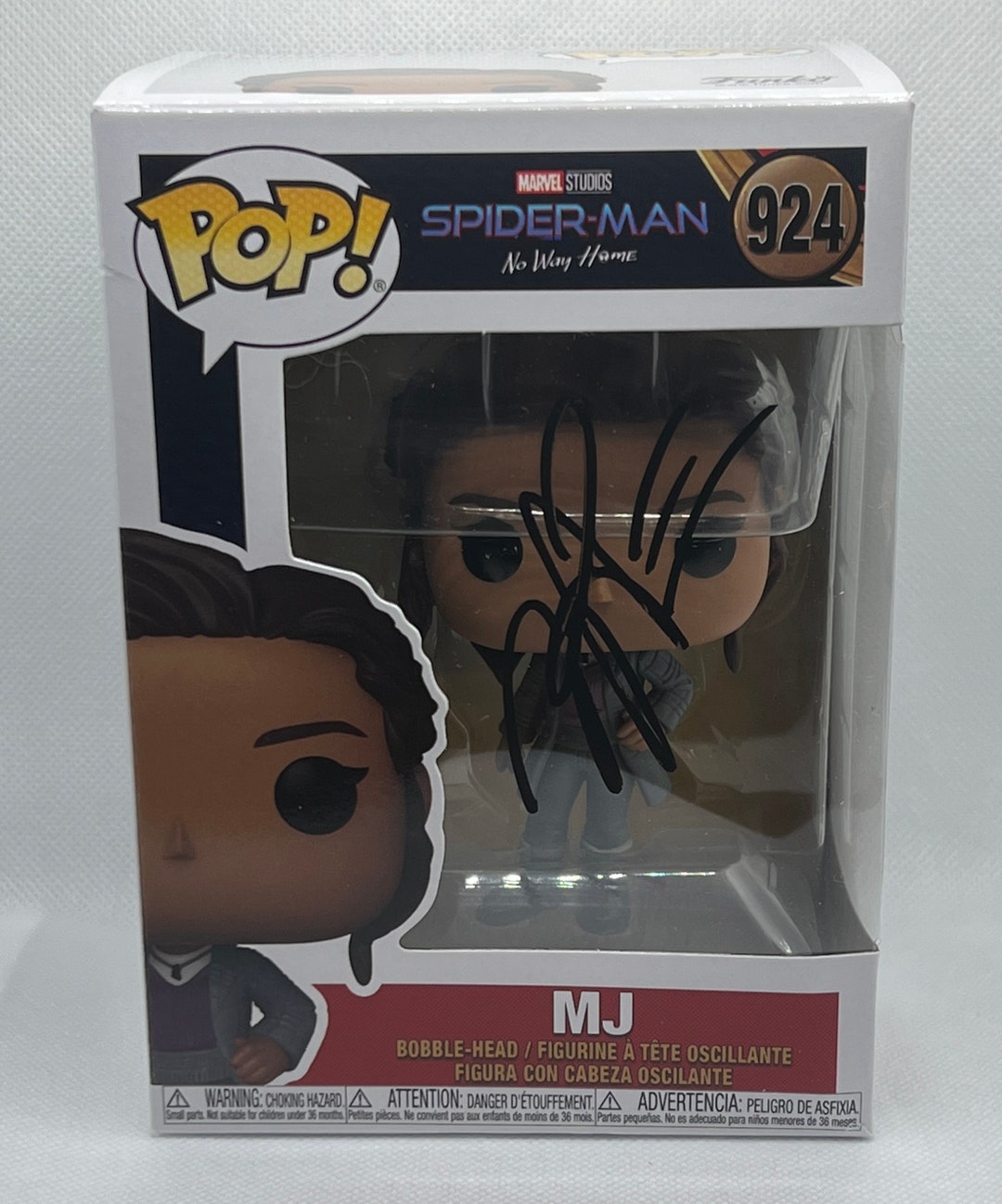 Zendaya Autograph Spiderman Signed Funko Pop MJ Signature Etsy