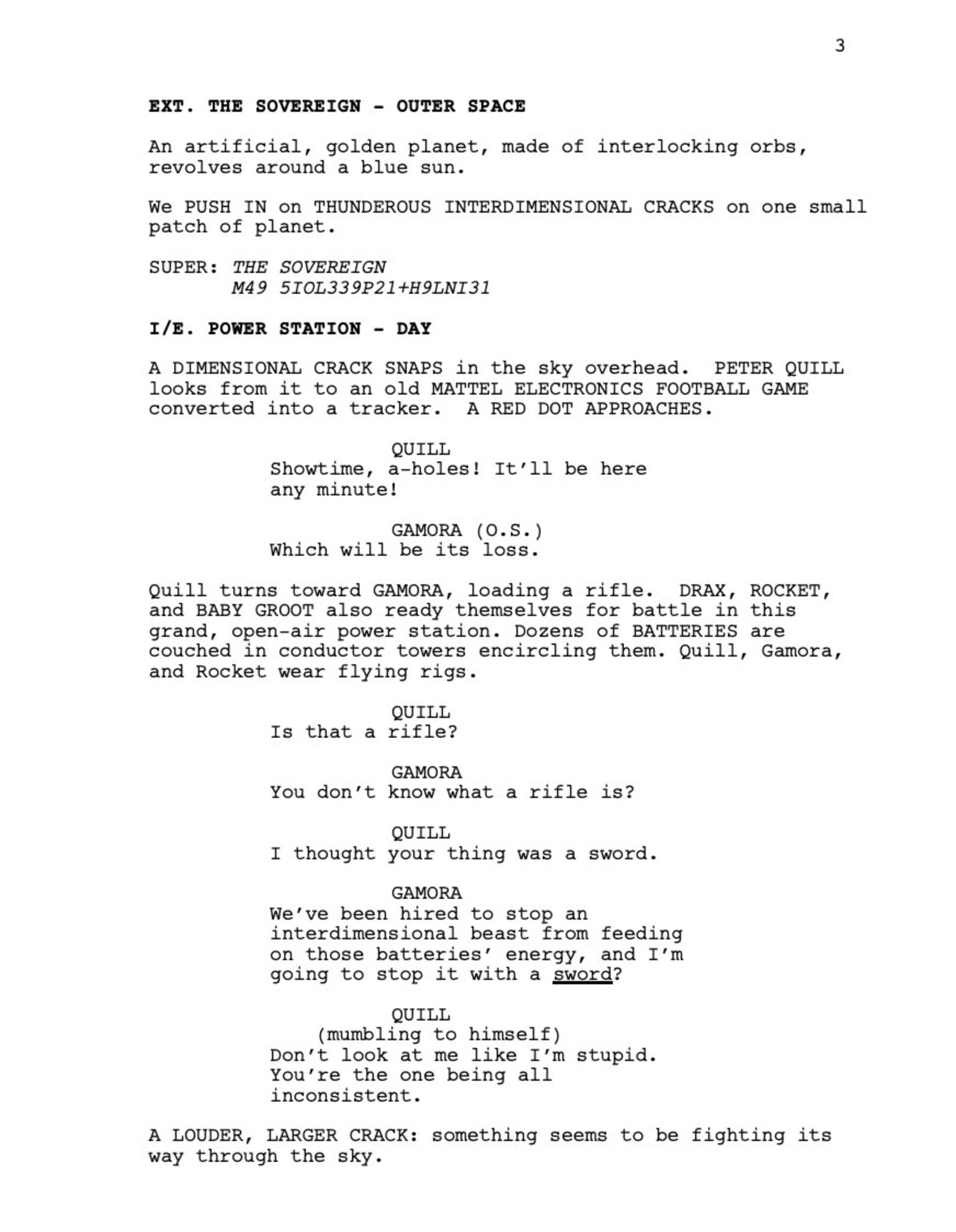 Guardians Of The Galaxy Full Script – JRAU