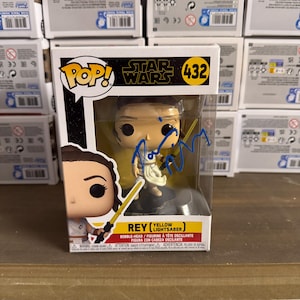 Daisy Ridley signierte Funko Pop Star Wars Autogramm Rey Signature mit COA