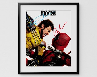 Hugh Jackman + Ryan Reynolds Autograph Deadpool Signed Poster Authentic Wolverine Signature with COA