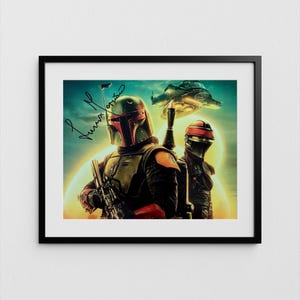 Temuera Morrison Autograph Boba Fett Signed Poster Star Wars Authentic Signature with COA
