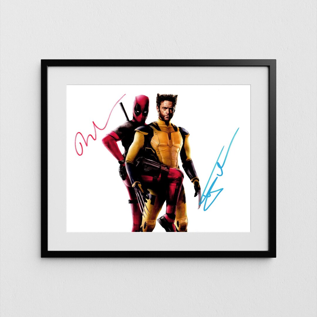 Ryan Reynolds and Hugh Jackman Signed Deadpool Autograph Wolverine ...