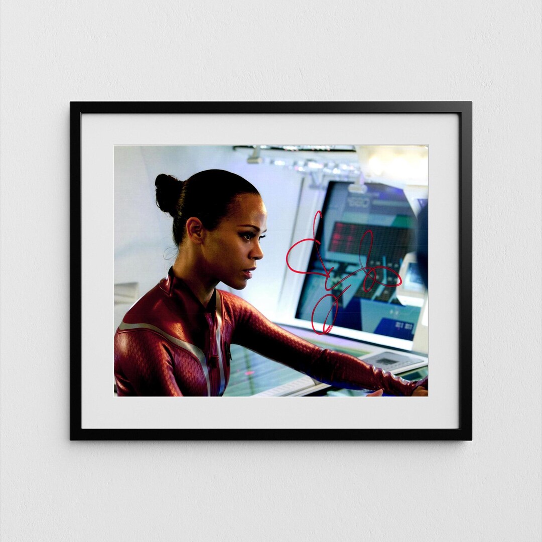 Zoe Saldana Autograph Star Trek Signed Uhura Poster Authentic Signature