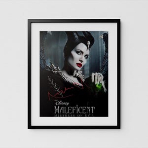 Angelina Jolie Autograph Maleficent Signed Poster Authentic Signature with COA