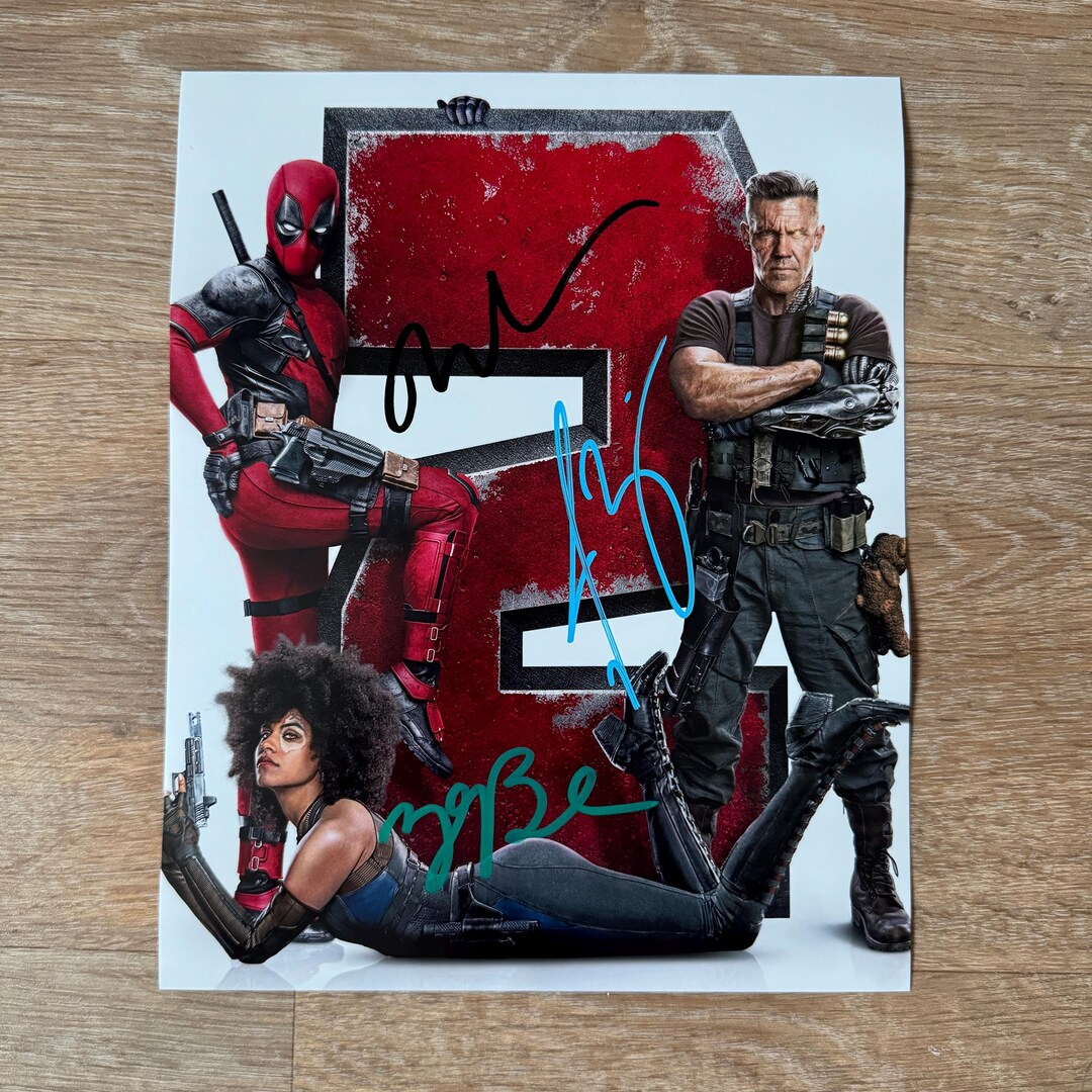 Deadpool Cast Autograph Reynolds Brolin Beetz Authentic Signed Photo ...
