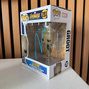 Vin Diesel Signed Funko Pop Avengers Infinity War Autograph Groot Signature with COA