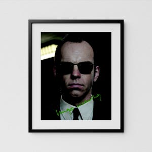 Hugo Weaving Autograph Matrix Signed Poster Agent Smith Authentic Signature with COA
