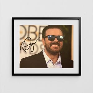 Ricky Gervais Autograph The Office Signed Poster Authentic Signature with COA