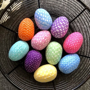 Fabric Wrapped Easter Egg Rag Balls, Dough Bowl or Basket Filler, Farmhouse Tier Tray Decor, Easter Basket Decoration, Easter Home Decor