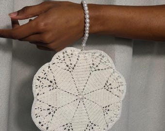 Crochet Hand Fan Pattern, Eloise Pearl Bracelet, Cotton Thread (Digital Pattern)