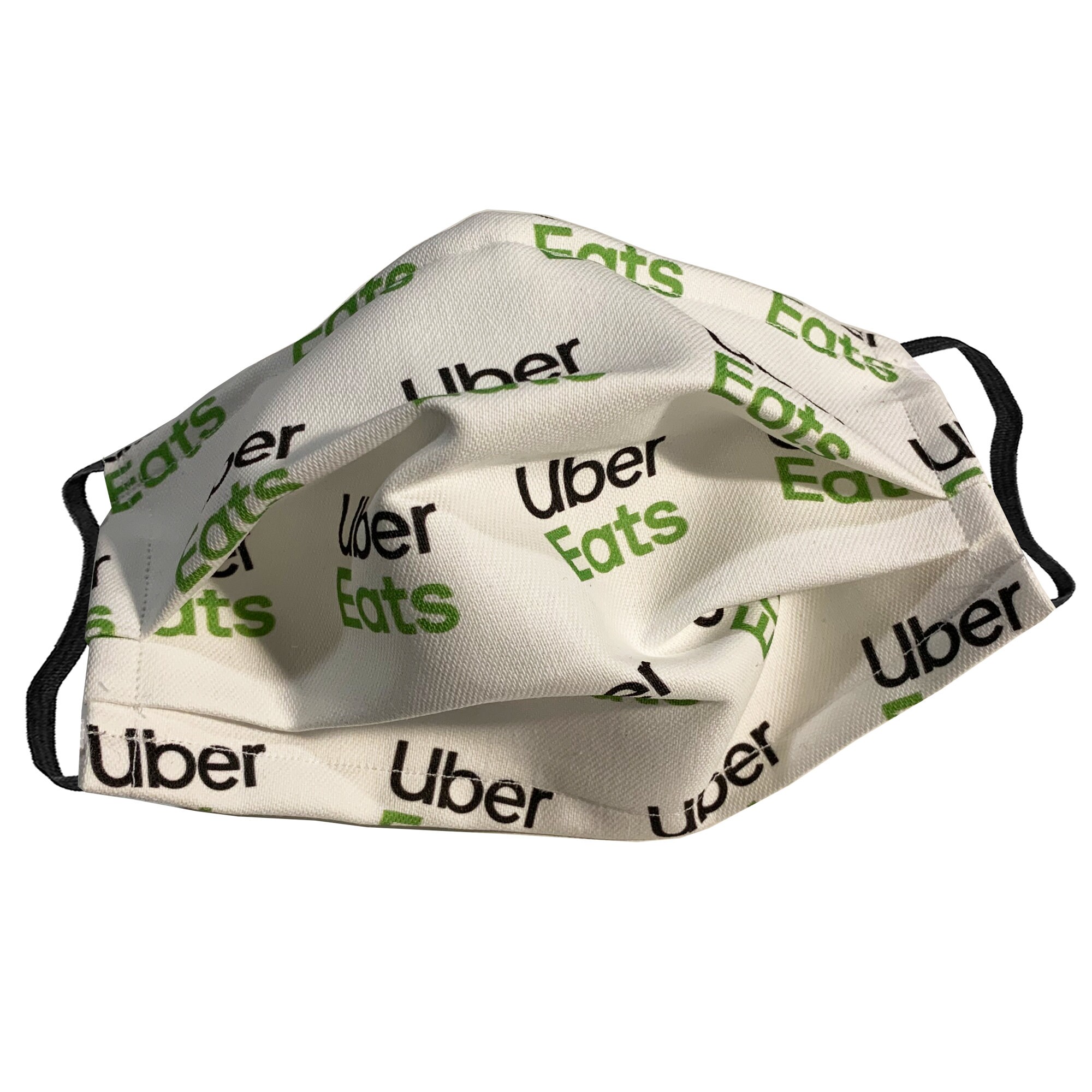 UBER EATS Face Cover / Mask Food Delivery Gig Worker 100% Cotton Pleated  Washable