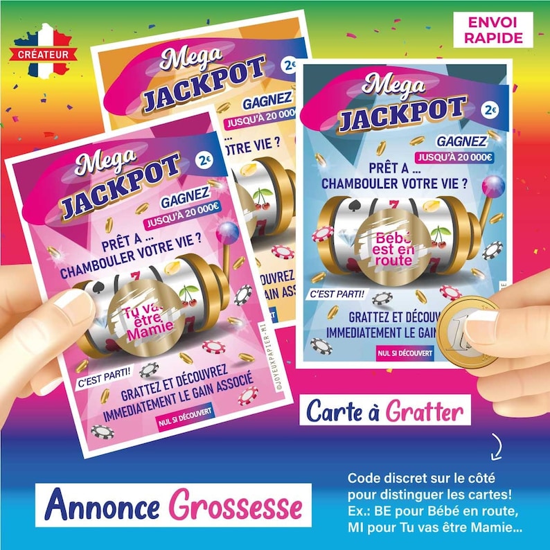 annonce grossesse carte à gratter jeu similaire fdj idée originale ticket a gratter astro zodiac papa famille signe zodiaque Envoi rapide image 8