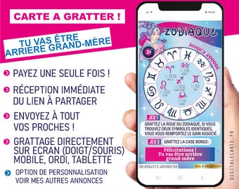 Arrière Grand Mère annonce grossesse Carte à gratter digitale surprise carte numérique grattage sur écran tu vas être arriere grand mere