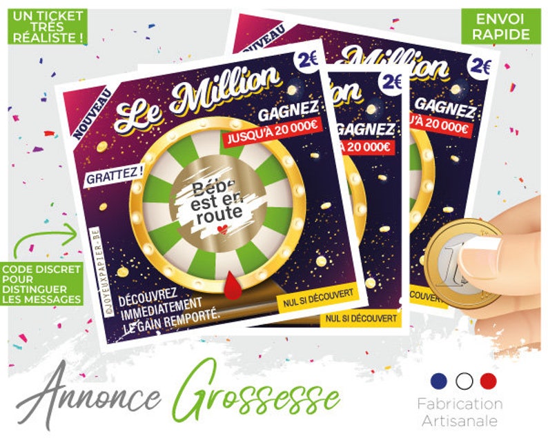 Pregnancy Announcement Card Scratching Game Similar Fdj Idea Etsy