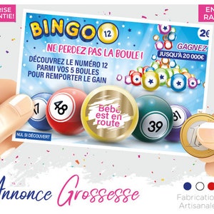 annonce grossesse carte à gratter jeu similaire fdj idée originale ticket a gratter astro zodiac papa famille signe zodiaque Envoi rapide bingo12