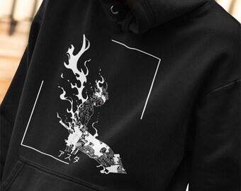 black jumper with hood