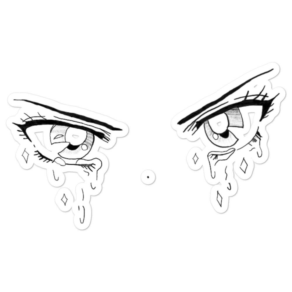 Anime Lewd Crying Eyes Sticker Anime Manga Kawaii Sad Etsy