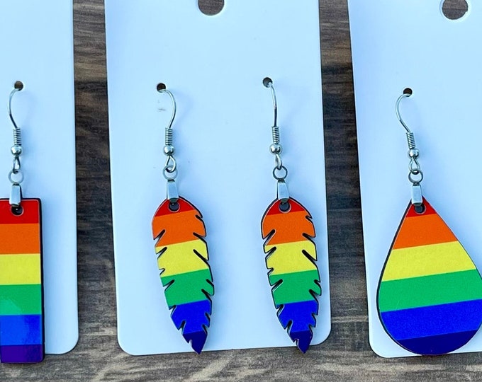 Pride Earrings (listing is for ONE pair of earrings, you choose which shape)