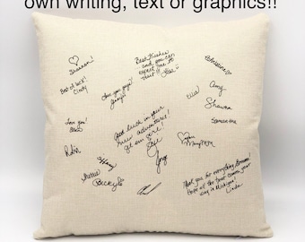 UPGRADE: Add custom design on back of throw pillow, 16x16, personalize your pillow with your own writing, graphic or text!
